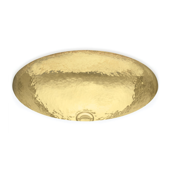Hammered Oval Bowl-Brass