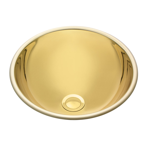 Burnished Brass Gold stainless steel Single Round bowl kitchen